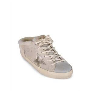 NEW GOLDEN GOOSE women's super-star sabot sneakers in seedpearl/platinum